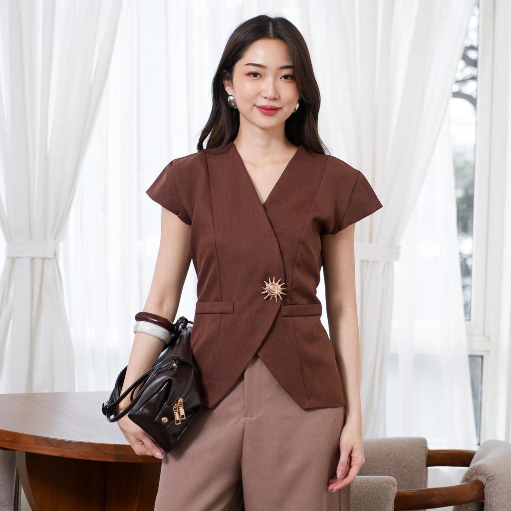 Aurielle Seola Button Top