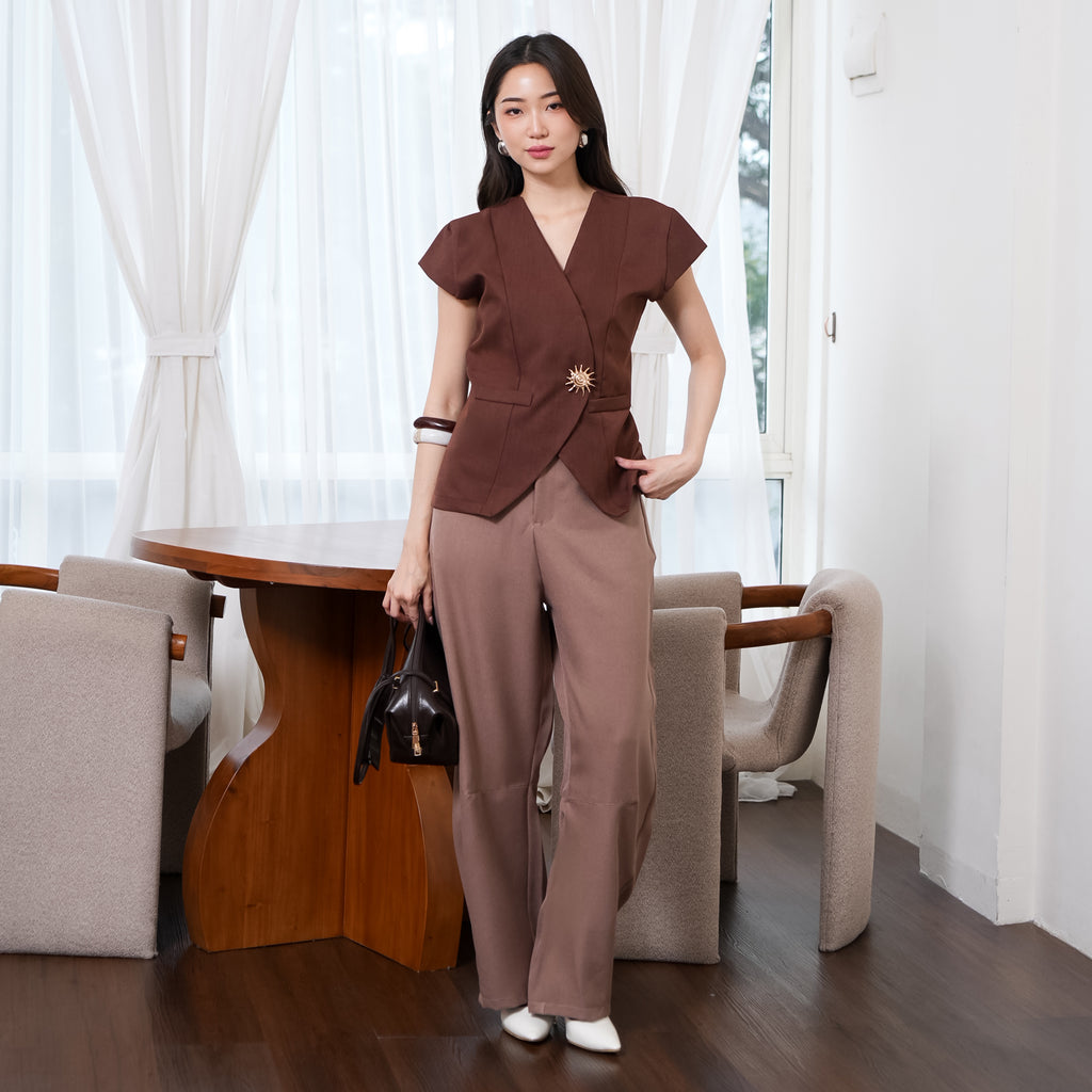 Aurielle Seola Button Top