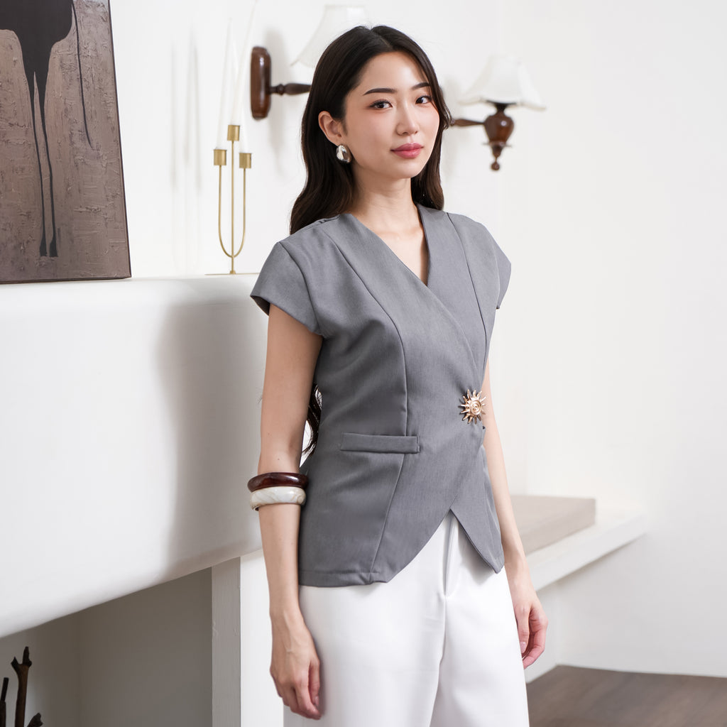 Aurielle Seola Button Top