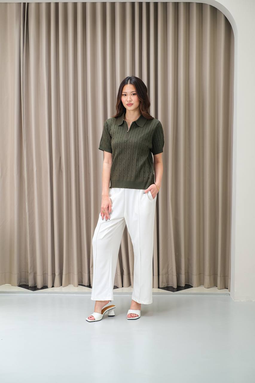 Aurielle CableFord Zip Polo