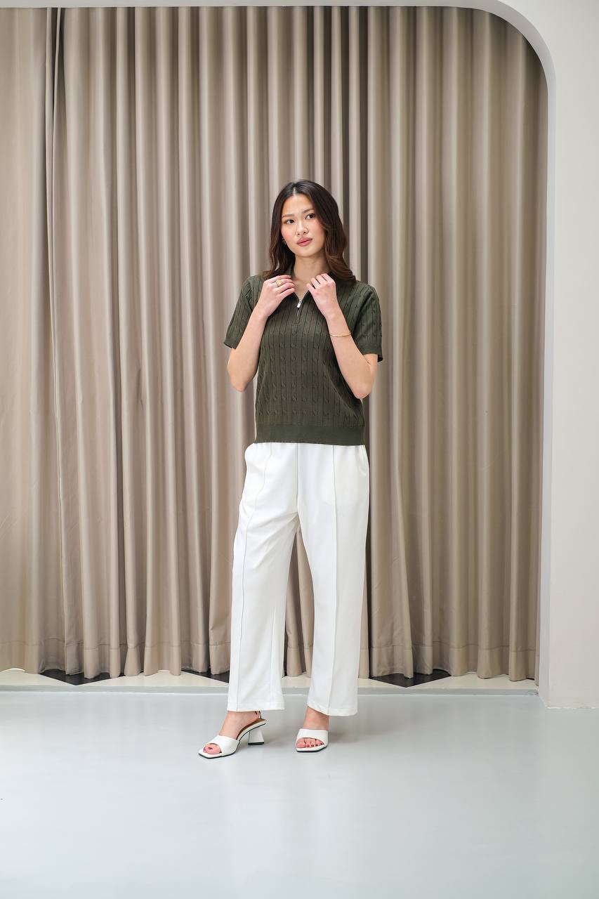 Aurielle CableFord Zip Polo