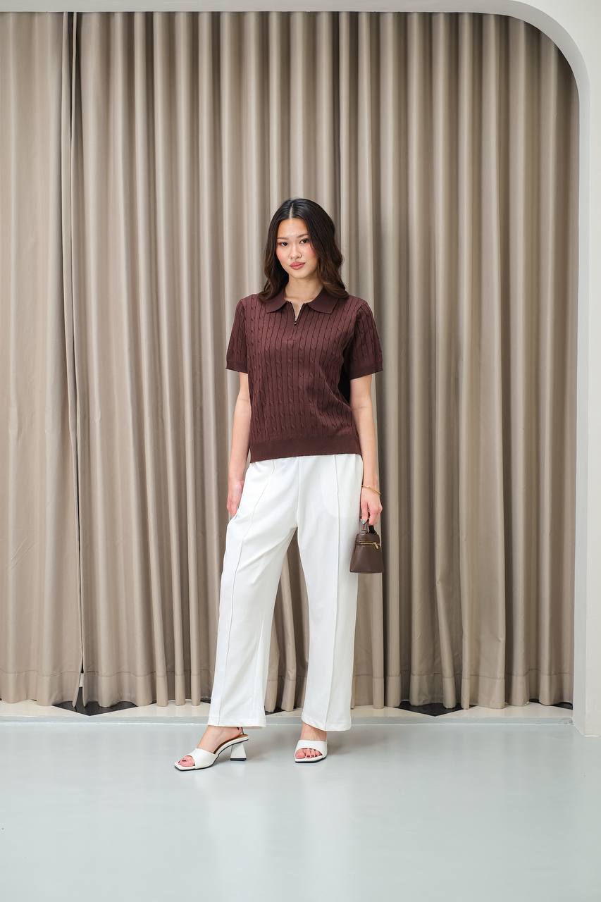 Aurielle CableFord Zip Polo