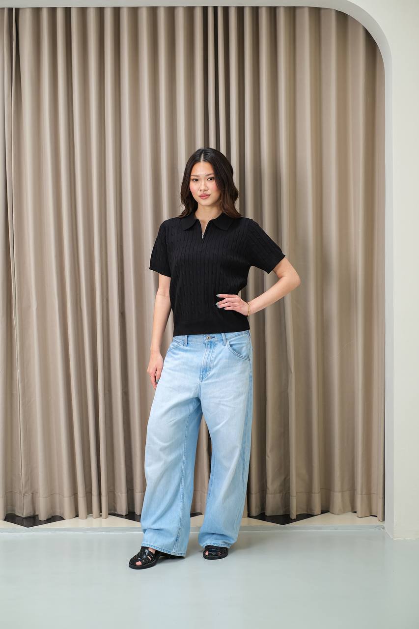 Aurielle CableFord Zip Polo
