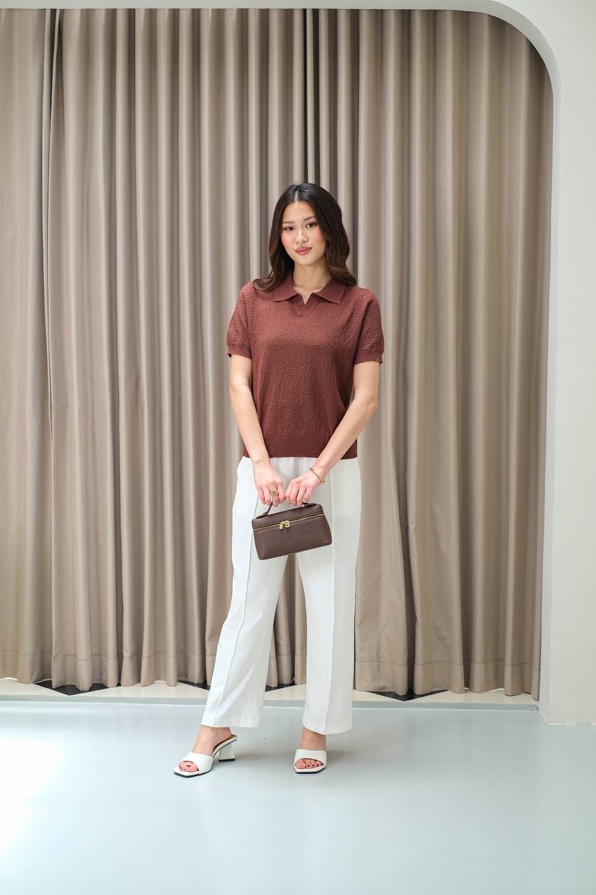 Aurielle Santal Knit Polo