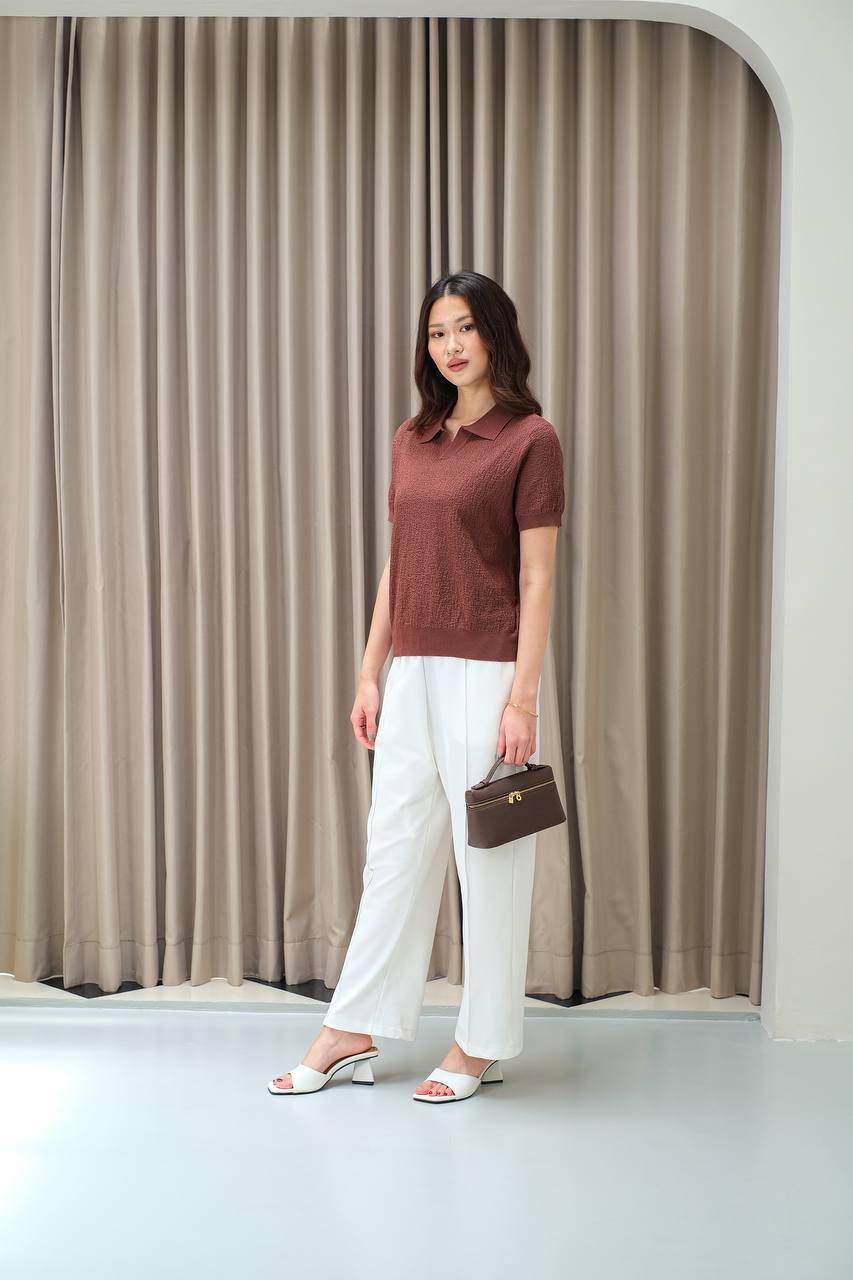 Aurielle Santal Knit Polo