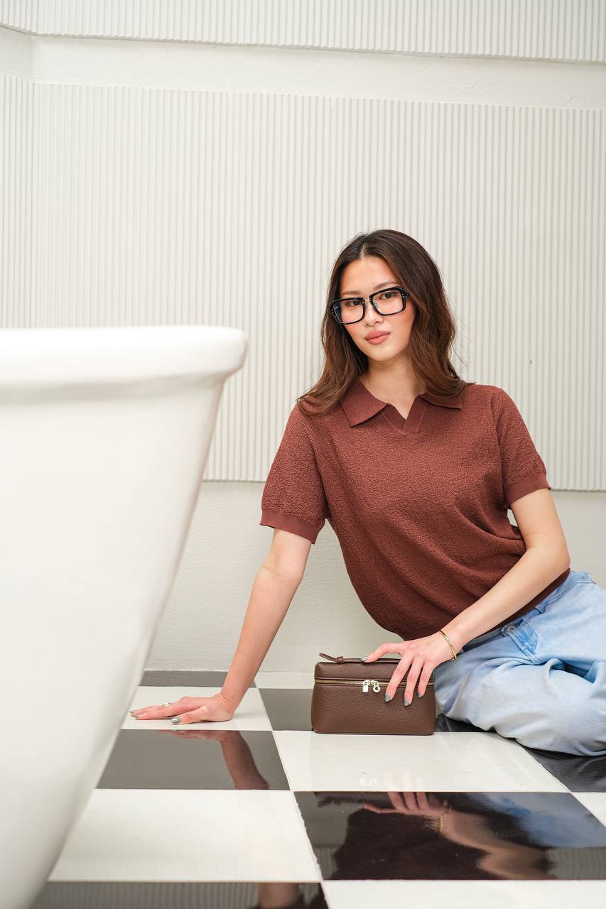 Aurielle Santal Knit Polo