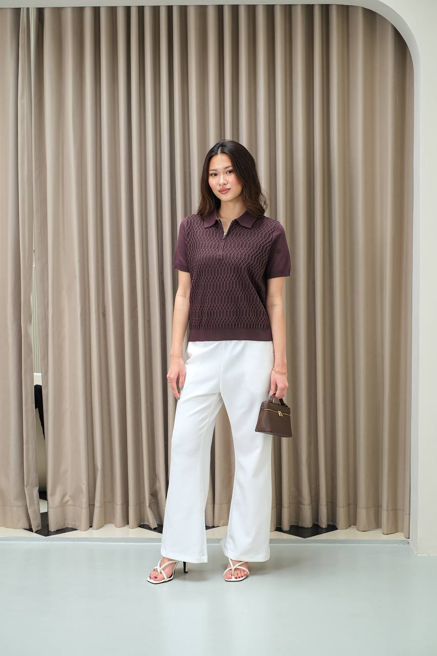 Aurielle York Upper Zip Polo