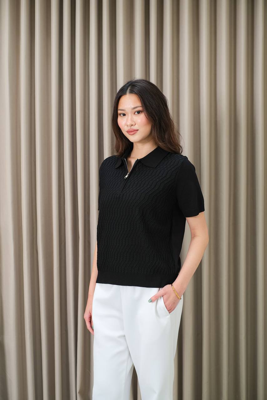 Aurielle York Upper Zip Polo