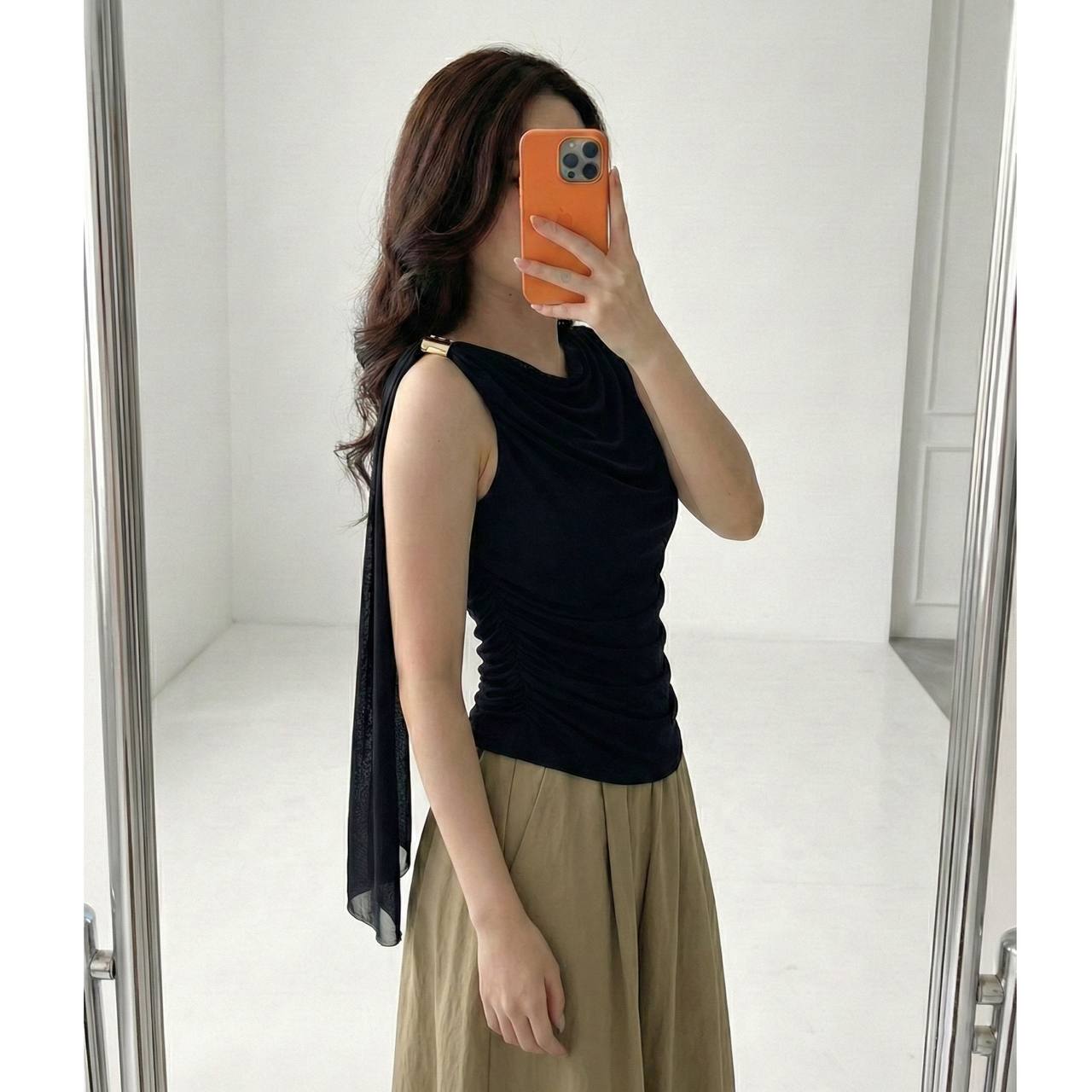 Aurielle Athena Golden Buckle Top